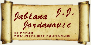 Jablana Jordanović vizit kartica